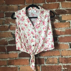 MINKPINK• Floral Button-Up Crop Top
